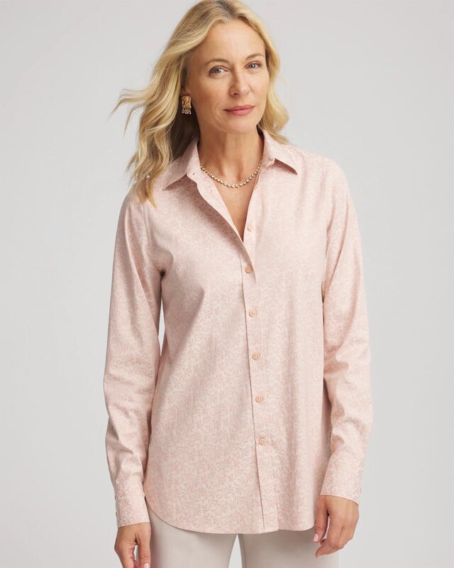 No Iron Feminine Jacquard Shirt - image 1